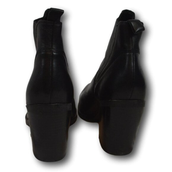 Marc Fisher Women's Gadri Boot Block Heel Pointed Black Leather Bootie Size: 8.5 - Picture 5 of 6